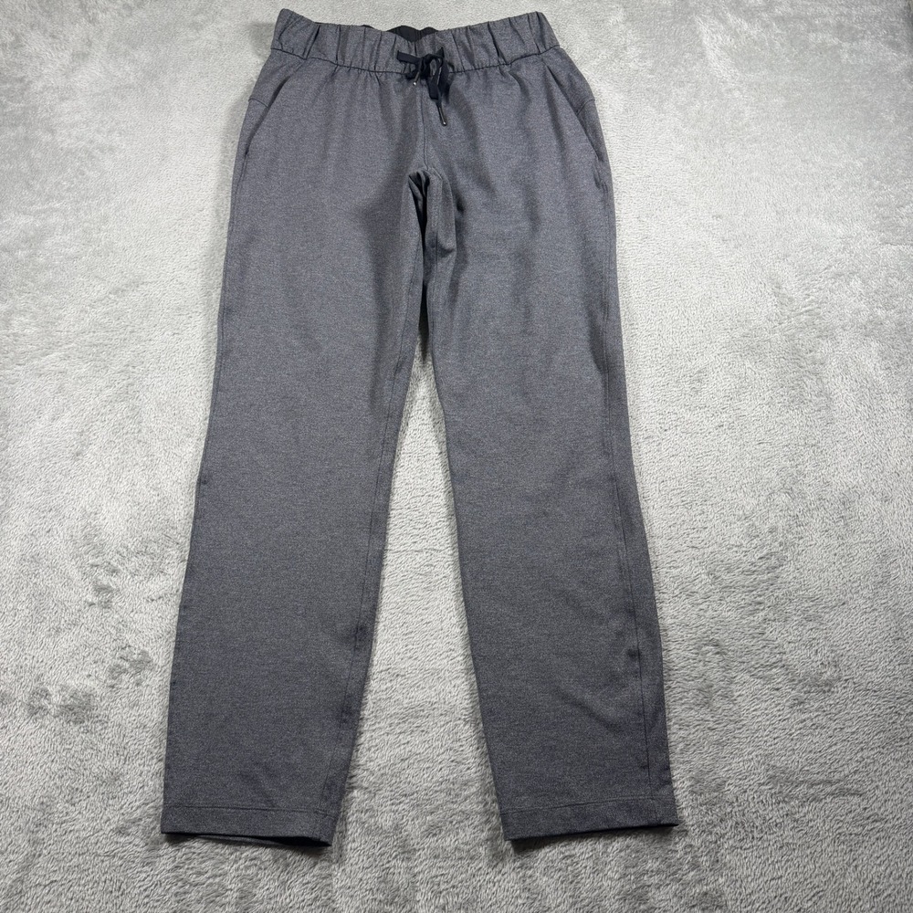 Lululemon On The Fly Pant 28" Women 4 Heathered Black Luxtreme Drawstring Travel